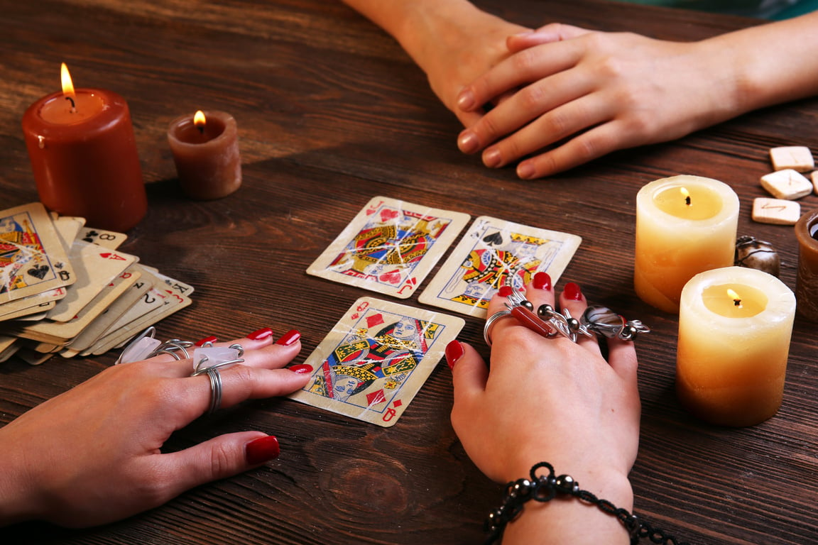 Fortune Teller Doing a Card Reading